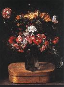 Jacques Linard Bouquet on Wooden Box oil painting on canvas